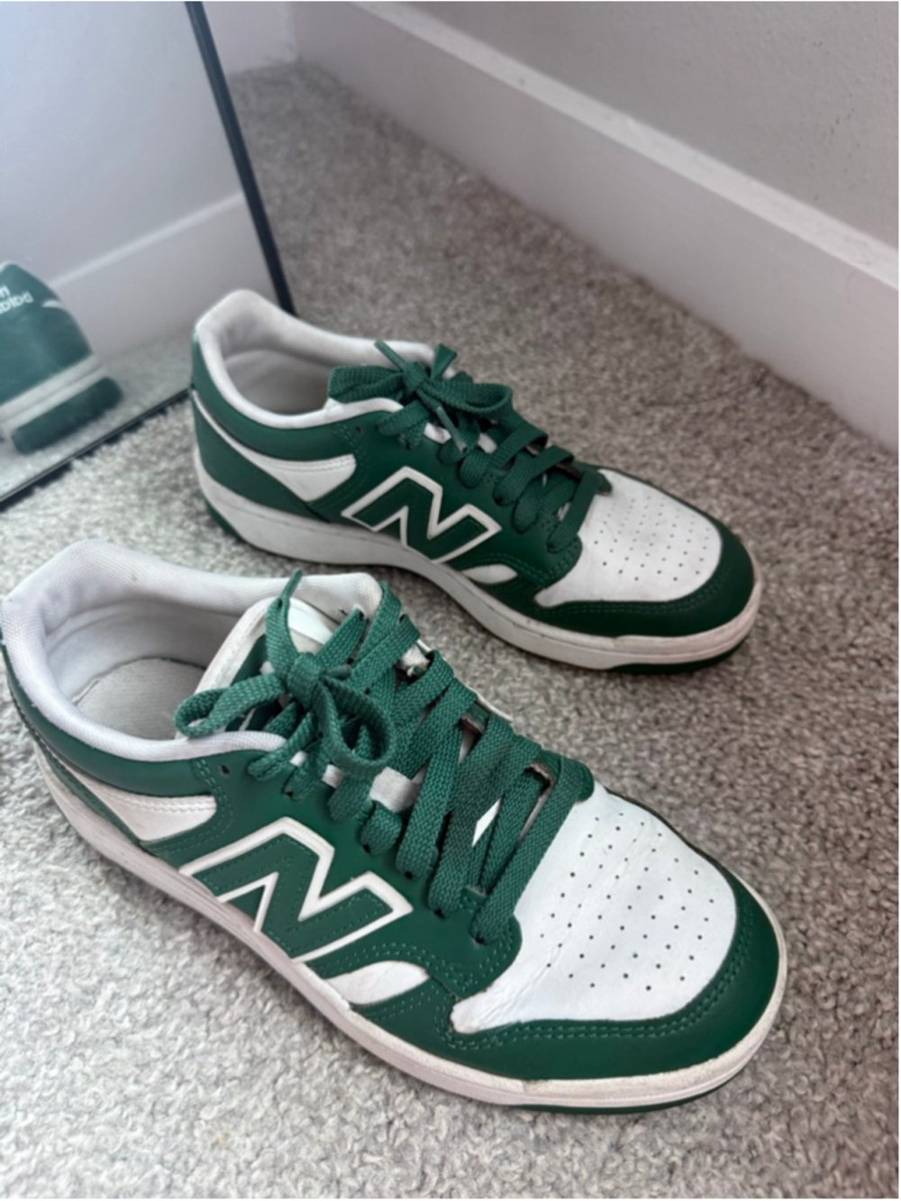 New Balance 480 Forest Green White 5.5 Y